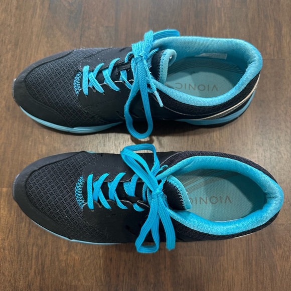 Vionic Venture Black Blue Walking Athletic Sneaker EUC Size 8 - Picture 7 of 12